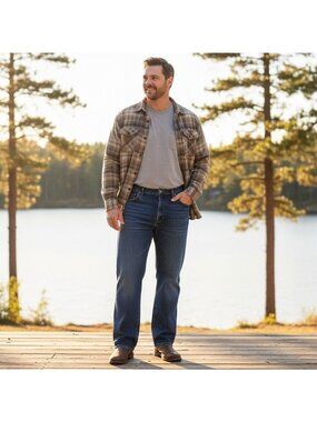 Wrangler Blue Jeans Straight-Leg RUGGED WORKWEAR Classic Americana Western Style